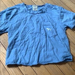 PINK light blue cropped t-shirt